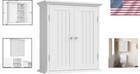 Bathroom Wall Cabinet Storage Shelves 2 Doors Adjustable Wall Mount White