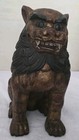 Pair Large Antique Carved Wooden Japanese Komainu Guardian Lions 13 5 