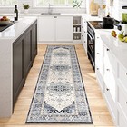  Kitchen Runner Rug-2x6 Washable Distressed Hallway Runner Oriental Medallion 