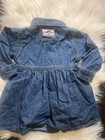 Vintage Disney Baby Minnie Mouse  Donald  pluto Apple Denim Button Up Dress 12m