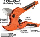 Ratcheting Pvc Pex Cutter Tool 1-5 8 Inch Od Pipe Hose Plumbing Irrigation
