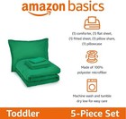 2 Piece Microfiber Kid s Bed-in-a-bag Bedding Set  Toddler  Green  Solid