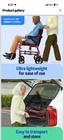 Medline Lightweight Foldable Transport Wheelchair Swing-away Legrests Red black