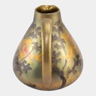 Swastika Keramos 1900s Art Nouveau Pottery Bronze Luster Fish Ceramic Pitcher