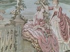 Vintage French Pictorial Tapestry Wall Hanging Romantic European Scene Large