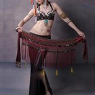 Women Tribal Belly Dance Hip Scarf Sequin Long Tassel Belt Wrap Skirt Waist
