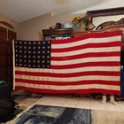 Large Vintage Cotton 48 Star American Flag Old Glory 10x 5 Sewn Stars  stripes