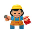Little Tikes Waffle Blocks Figure Construction Worker Girl Toy 2    Rare New