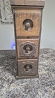 Antique Sewing Machine Wood 3 Drawer Upcycled Cabinet Set  Ornate Appliques