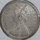 Toned British India Victoria Lustrous Silver Rupee 1877 High Grade Mh75