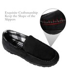 Mens Slippers Microsuede Moccasin Memory Foam House Shoes 11 Black