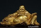 8 7  China Antique Tibet Buddhism Temple Bronze 24k Gilt Maitreya Buddha Statue