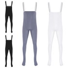 Men Ballet Dance Unitards High Waist Pantyhose Jumpsuit Stretchy Sling Dancewear