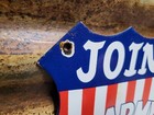 Vintage Military Porcelain Sign Join The Us Army Recruiter Office Armed Forces