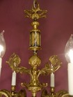 Antique Vintage Brass Empire Chandelier Black Varnish