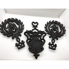 Vintage Cast Iron Eagle Trivet Wall Plaque Set Primitive Americana
