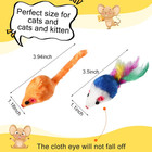120 Pcs Assorted Color Furry Mice Cat Toys Bulk Interactive Catnip Rattle Kitten