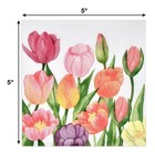 Spring Tulip Cocktail Napkins 100 Pack Watercolor Floral Beverage Napkins   3   