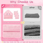 Hooded Baby Towels Set Soft Absorbent Bath Towels Washcloths 32x32 Pink