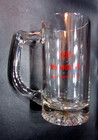 Old 1991 Oktoberfest Ndsu Dining Service Vintage Red On Clear Glass Beer Mug