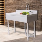Commercial Sink Stainless Steel Kitchen Utility Sink 1 Compartment Prep Table