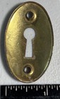 Vintage Old Antique Solid Brass Oval Escutcheon Key Hole Keyhole Cover