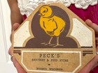 Vtg  Hy-line Chicks Peck Hatchery Sign Feed Seed Farm Pioneer Baraboo Wi