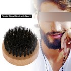 Men Mustache Circle Wooden Color Beech Brush Beard Care Shaving Cleaning Gro Hr6