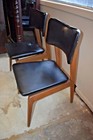 Mid Century Danish Modern Walnut Dining Room Side Chairs A Pair