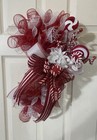 Handmade Candy Cane Wreath Christmas Door Hanger