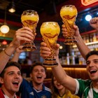 2026 World Cup Iridescent Beer Glass Trophy Football Bar Decor Mug