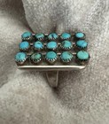 Vintage Zuni Sterling Silver Snake Eye Turquoise Ring  Size 4