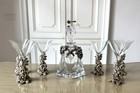 Fratelli Magrino Vintage Italian Crystal Cocktail Set With Sterling Silver