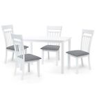 5 Pc Dining Table Set  4 Classic Solid Wood Warm Chairs With Rectangular Table