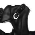 Womens Stamped Sterling Silver Elegant Round Pierced Hoop Earrings