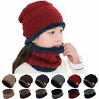 Winter Warm Knitted Crochet Beanie Hat Cap Scarf Set Baby Toddler Kids Boy Girl