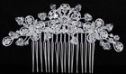 Flowers Clear Austrian Rhinestone Crystal Bead Hair Comb Bridal Wedding C1635
