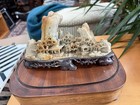 8 5    Long Chinese Hand-carved Jade W  Wood Base And Glass Dome