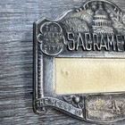 Antique Sutters Fort Gold Rush Miner Mining Metal Arts Unused Badge Sacramento