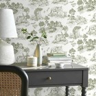 Lenify Green Toile Peel And Stick 16 9inchx118 1inch  White
