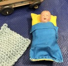 Ohio Art Lithograph Tin Baby Buggy Carriage Toy Vintage Sleepy Eyes Doll