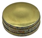 Vintage Made In Holland Gold And Floral Tin Container With Lid