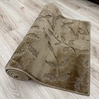 Custom Size Anti Slip Leaves Beige Runner Rug By Feet 26 Inches Wide