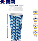 100 Pack 20 Oz Disposable Coffee Cups  Hot Paper Coffee Cups With Lids  Sleeves 