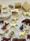 Vintage Plastic Farm Animal Lot Marx Feed Box   Axe D16 
