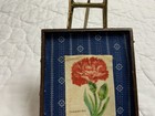 Vintage Antique Half Union Case Framed With Antique Cigarette Silk  Carnation