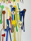 Vtg Swizzle Stick Cocktail Stirrer Charms Hor D oeuvres Forks Lot 200 Restaurant