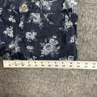 Forever 21 Denim Shorts Womens Size 27 Blue Floral Raw Hem Stretch Casual Summer