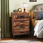 Wood Dresser For Bedroom With 4 Drawers  Chest Of Drawers  Tall Dresser D