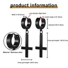 2pcs Inverted Upside Down Cross Stainless Steel Earrings For Men Women Hoop Stud